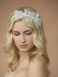 Sculptured Lace Wedding Headband with Crystals & Beads 4099HB