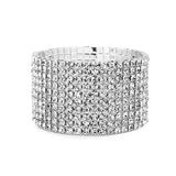 Rhinestone Wedding or Prom Stretch Bracelet 4124B