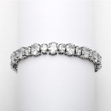 Spectacular Multi Ovals Cubic Zirconia Wedding or Pageant Bracelet 4125B