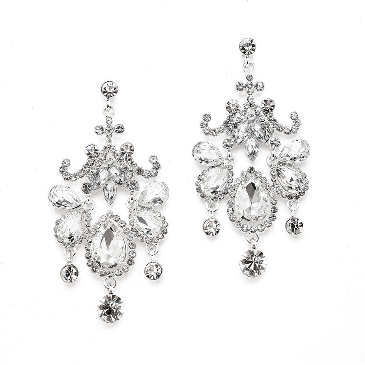 Crystal Chandelier Statement Earrings - 4149E