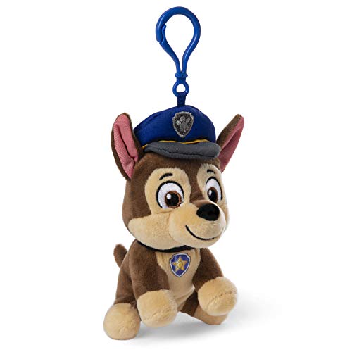 GUND Paw Patrol Chase Backpack Clip Plush Stuffed Animal Dog, Blue, 4"