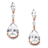 New! Cubic Zirconia Earrings With Dainty Marquise & Pear Drop 4154e-rg