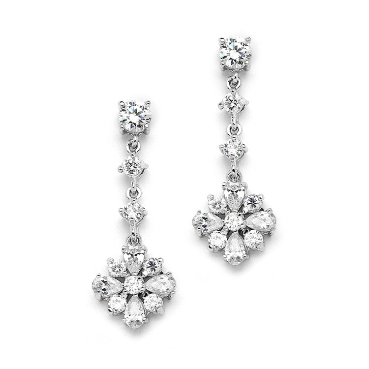 Cubic Zirconia Linear Wedding or Prom Earrings 4173E