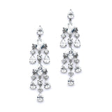 Stunning Geometric Cubic Zirconia Chandelier Earrings 4177E