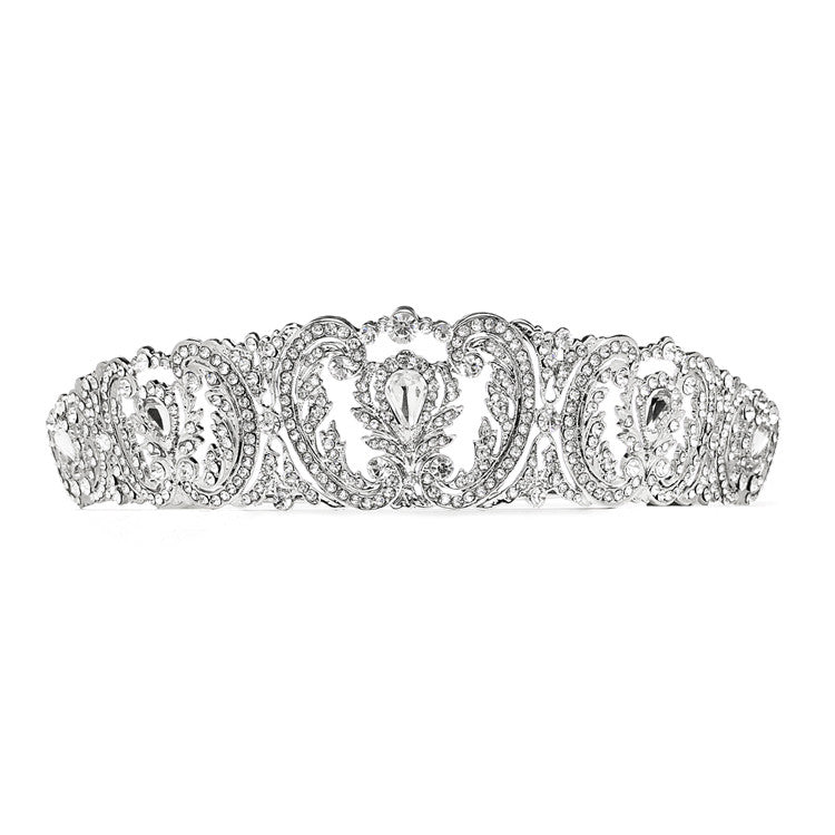 Retro Chic Vintage Wedding Tiara with Pave Crystals 4186T