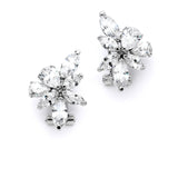 Gorgeous CZ French Pierced Cluster Wedding Earrings 4196E