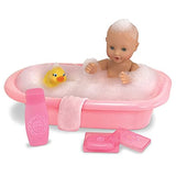 Melissa & Doug Bundle Includes 2 Items Mine to Love Annie 12-Inch Drink and Wet Poseable Baby Doll with Potty, Bottle, Pacifier, Diaper, Dress Mine to Love Baby Doll Bathtub and