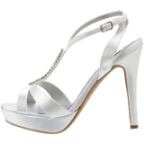 Dyeables Women's Hope Platform Sandal,White Satin,8 B US