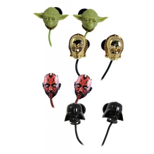 star warselectronics- earbuds (4-yoda, 2-c3po, 4-darth vader, 2-darth maul)