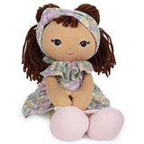 GUND Baby Toddler Doll Plush Brunette, Green Garden Dress, 8"