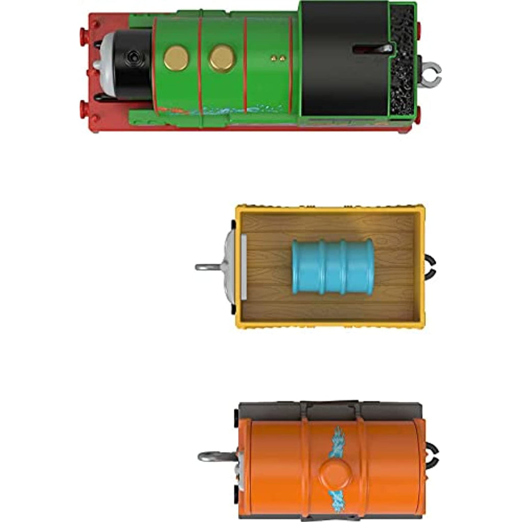 Thomas & Friends Percy and Troublesome Truck, battery-powered motorized toy train for preschool kids ages 3 years and up