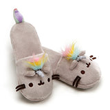 GUND Pusheenicorn Pusheen Plush Stuffed Unicorn Cat Slippers, Gray 12"