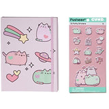 Pusheen GUND Purple Pastel Notebook Journal Bundle with Pastel Sticker Sheet