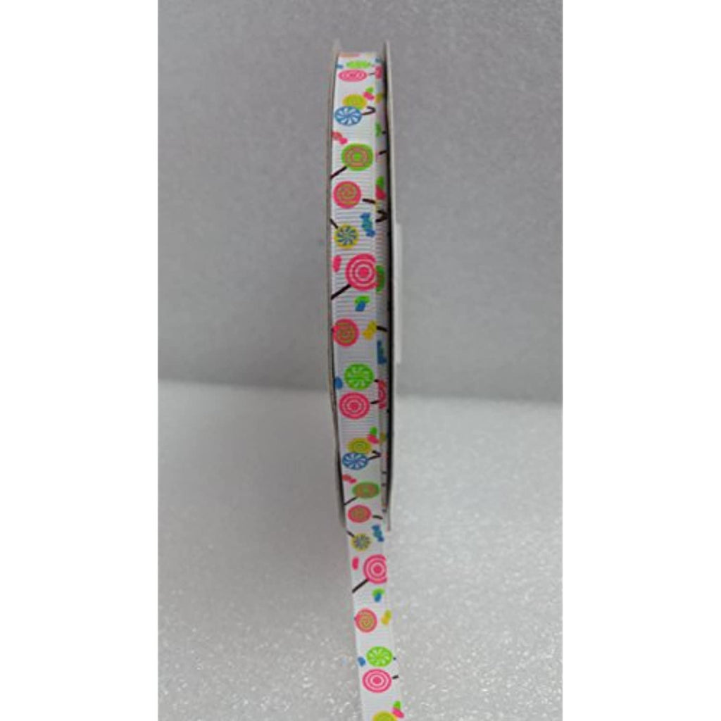 Polyester Grosgrain Ribbon for Decorations, Hairbows & Gift Wrap by Yame Home (3/8-in by 5-yds, Assorted Candies)