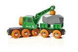 BRIO World - 33698 Clever Crane Wagon Set | 4 Piece Train Accessory and Crane Toy for Kids Ages 3 and Up,Red