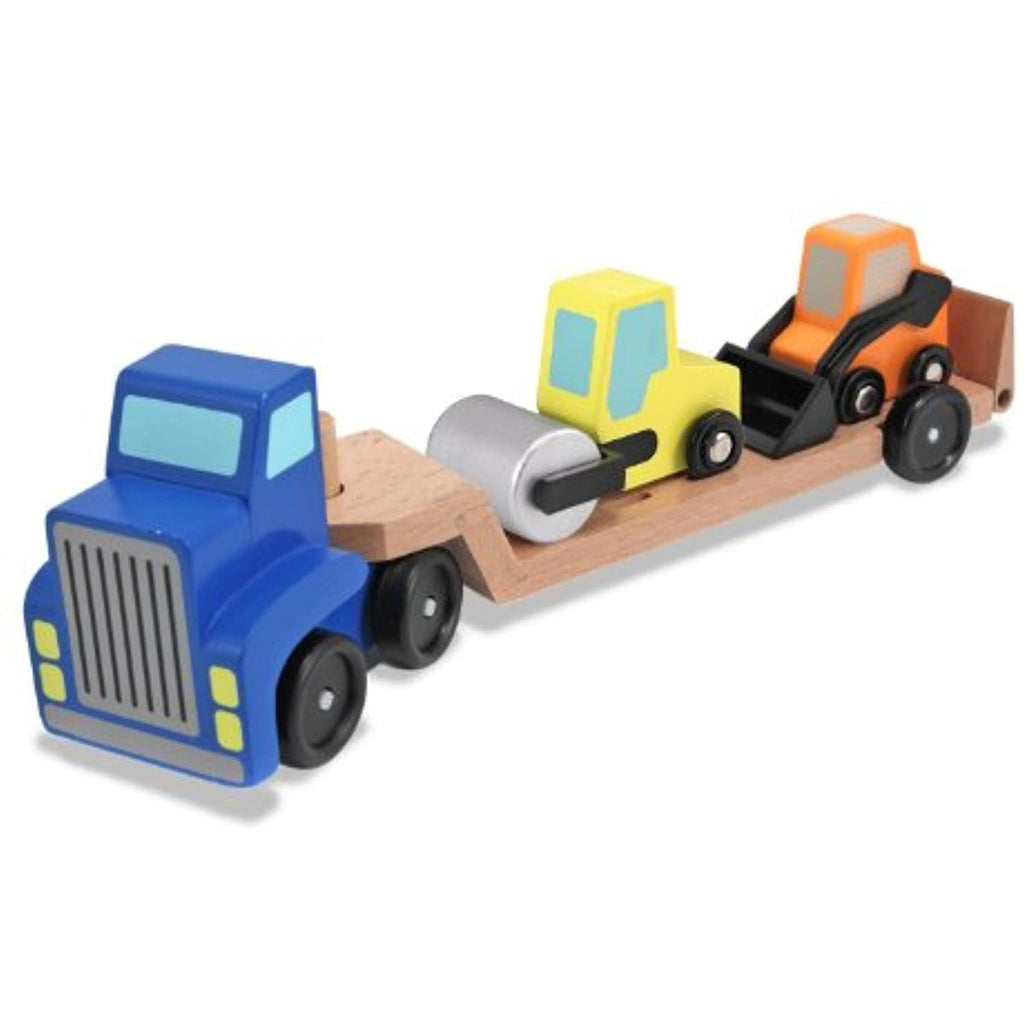 Melissa and Doug Low Loader and Stacking Construction Vehicles Bundle