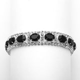 Rhinestone Prom or Bridesmaids Bracelet with Jet Black Ovals 4228B-JE