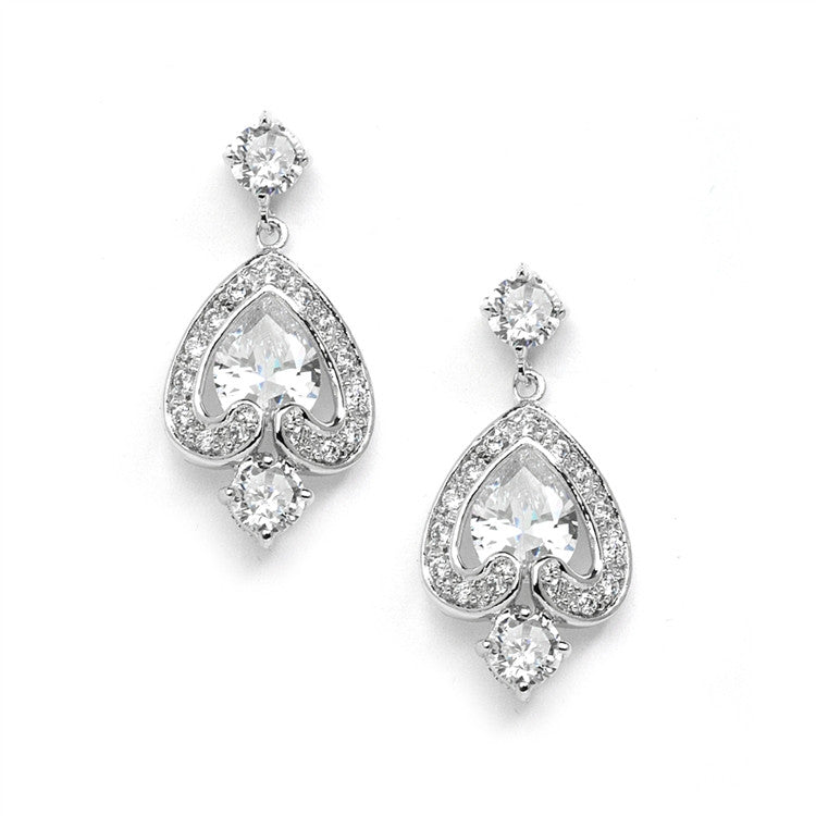 CZ Bridal or Bridesmaids Abstract Teardrop Earrings 4236E