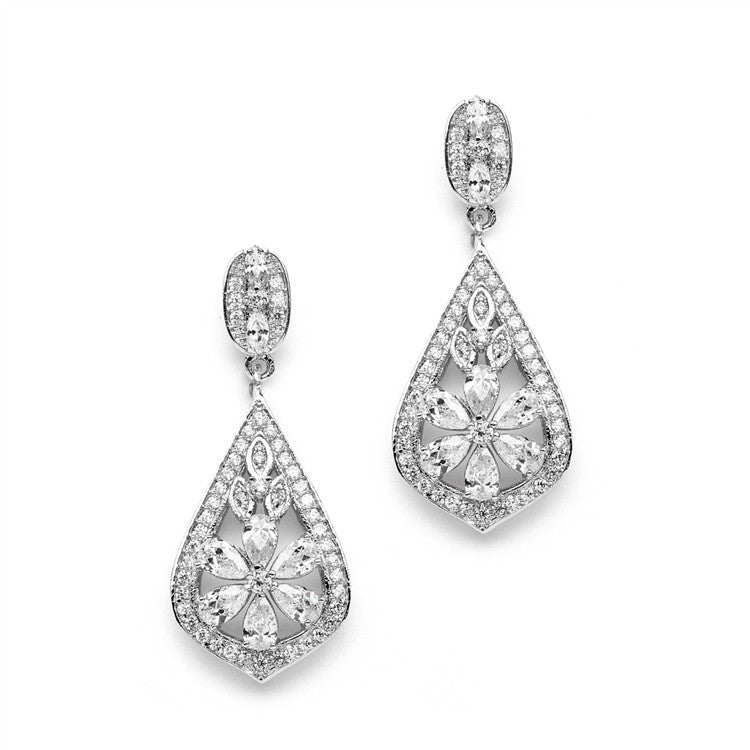 Sophisticated Art Deco CZ Wedding Earrings 4237E