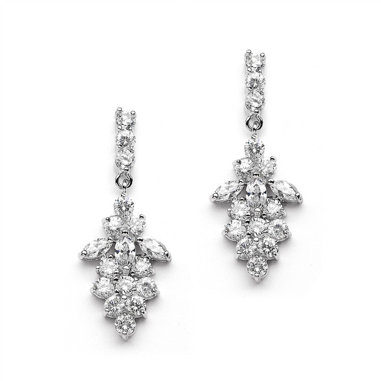 Marquis CZ Cluster Wedding or Bridesmaids Earrings 4239E