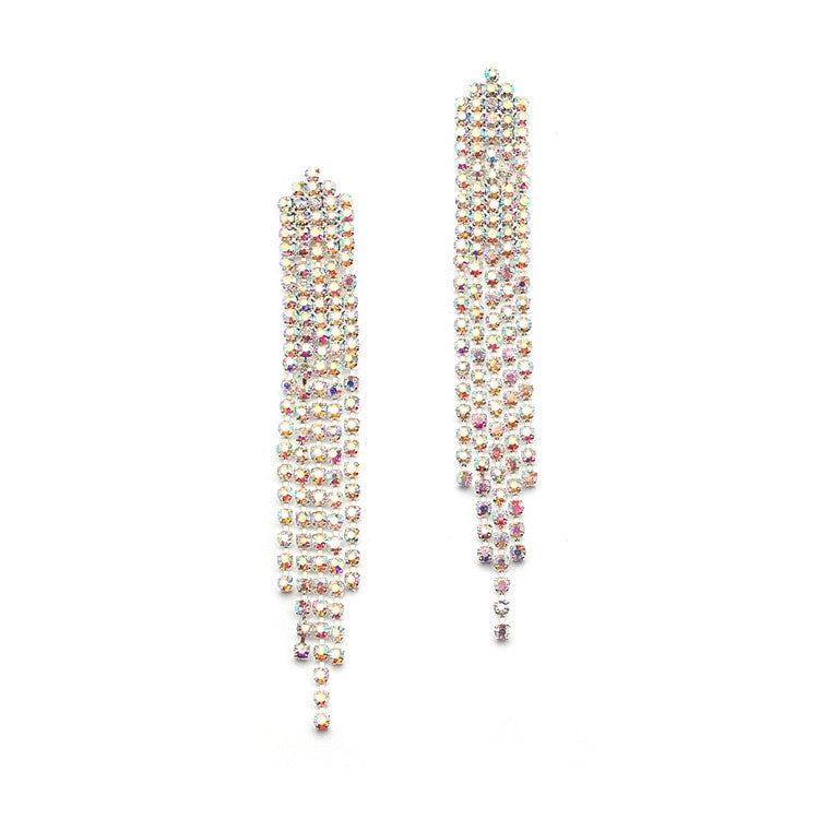 Long AB Rhinestone Earrings for Prom or Homecoming 4241E-AB