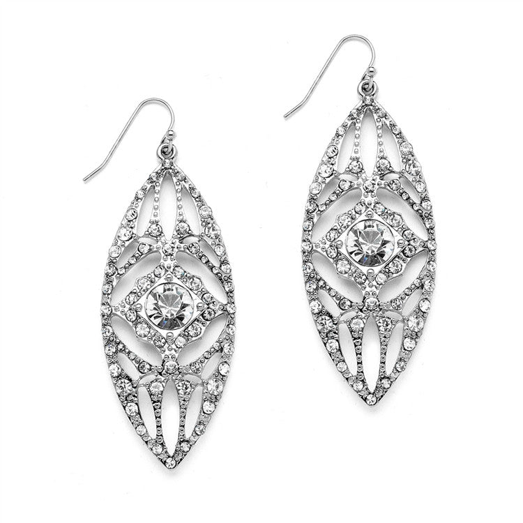 Retro Glam Crystal Filigree Earrings 4256E