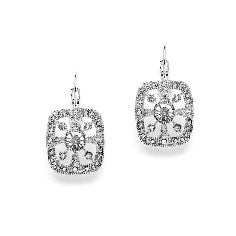 Dainty Art Deco Crystal Drop Earrings for Prom or Bridesmaids 4257E