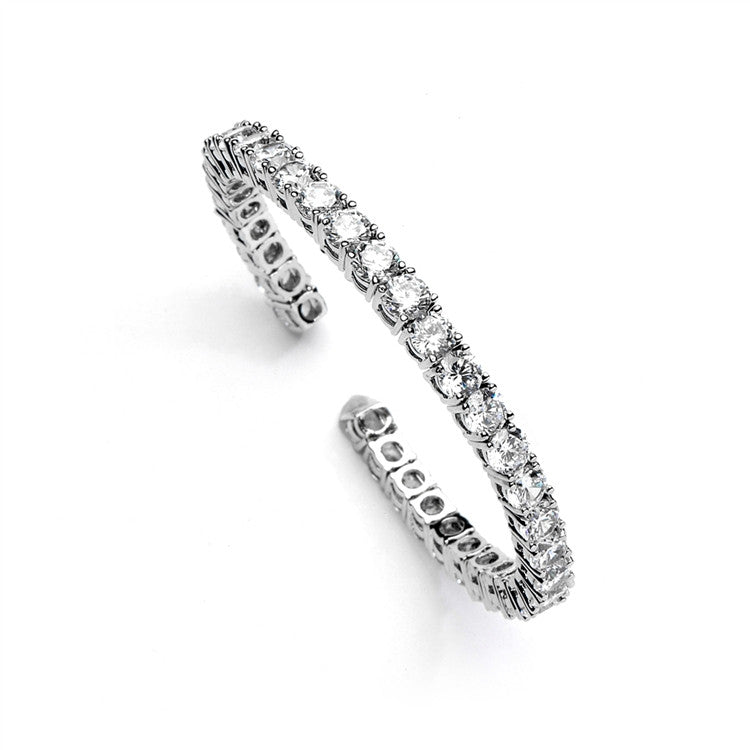 Top Selling CZ Flexible Cuff Style Tennis Bracelet 4268B