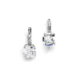 Gorgeous Cushion Cut CZ Drop Wedding Earrings 4282E