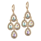 Pave Teardrops Chandelier Earrings for Weddings or Prom 4291E