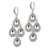 Pave Teardrops Chandelier Earrings for Weddings or Prom 4291E