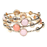 Pink Multi Coil Bracelet in Gold 4298B-PKMU-G