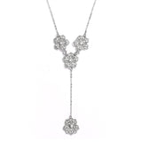 Popular Diamond Filigree Flower "Y" Necklace for Prom or Bridesmaids