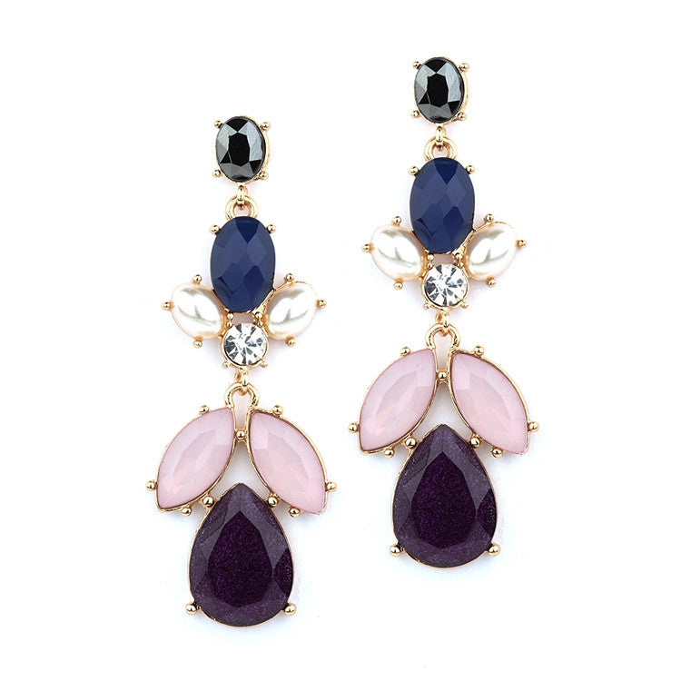 Purple Multi Drop Earrings for Prom, Homecoming or Bridesmaids - Discontinued