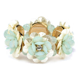 Pearlized Flower Stretch Bracelet for Weddings or Prom 4332B