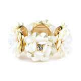 Pearlized Flower Stretch Bracelet for Weddings or Prom 4332B