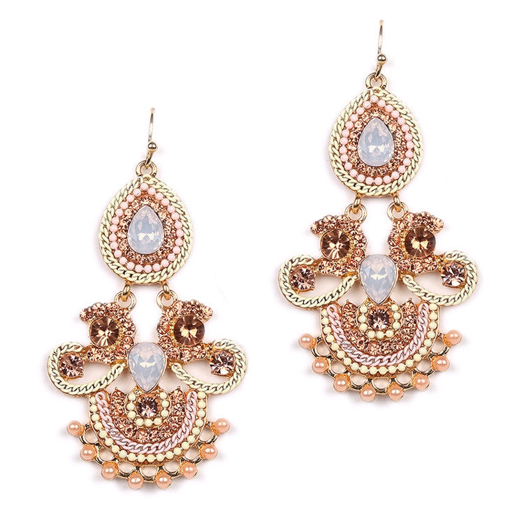 Icing on the Cake Chandelier Earrings with Pink Opal Gems 4365E-PK-G