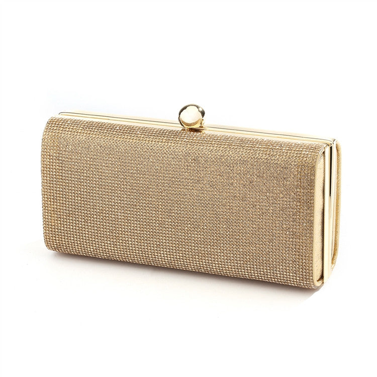 Micropave Crystal Bridal Clutch Evening Bag in Gold 4390EB-GS-G