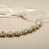 Genuine Crystal Bridal Belt with Unique Gold Link Setting 4464BT-G-I