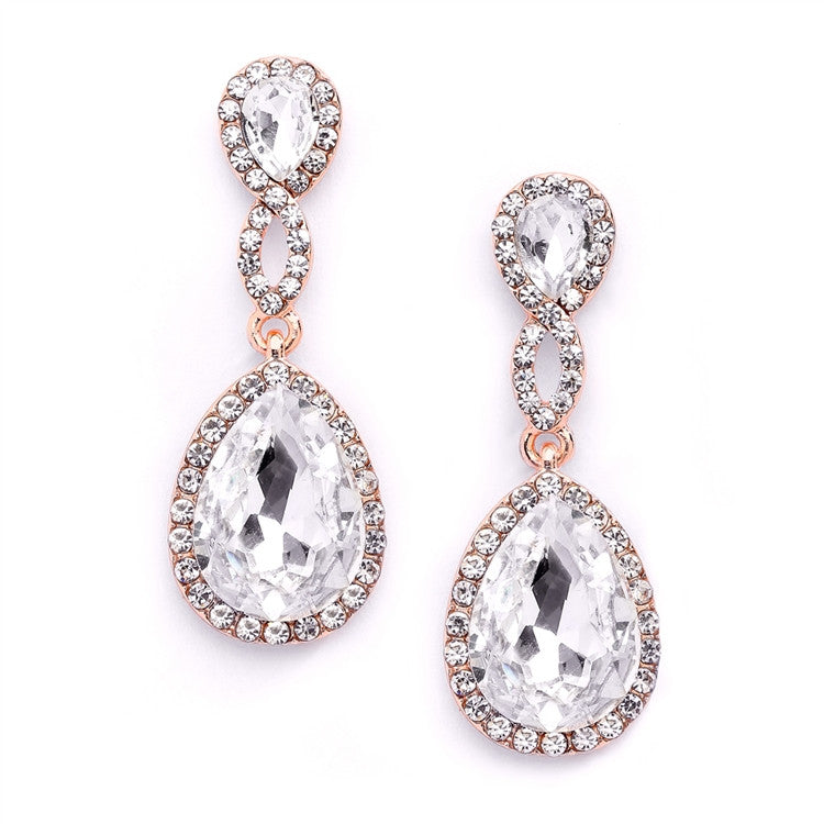 Crystal Teardrop Earrings with Braided Top 4547E-CR