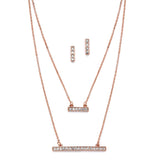 Trendy Rose Gold Double Bar Fashion Necklace 4571S-RG