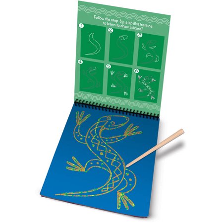 Melissa & Doug On the Go Scratch Art - Pets Learn-to-Draw Activity Pad With Stylus