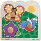 Melissa & Doug in The Garden 'Jumbo Knob' Puzzle & 1 Scratch Art Mini-Pad Bundle (03393)