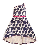 Barbie Pink Belted Blue Polk-A-Dot Dress