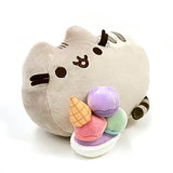 GUND Pusheen Snackables Sundae Cat Plush Stuffed Animal, Gray, 12"