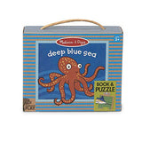 Melissa & Doug Natural Play Children's Book & Game: Deep Blue Sea (10-Page Board Book, 20-Piece Cardboard Puzzle)