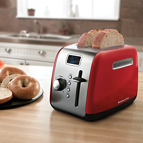 KitchenAid KMT222ER 2-Slice Toaster with Manual High-Lift Lever and Digital Display - Empire Red