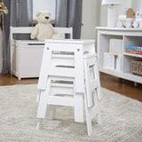 Melissa & Doug Wooden Stools - Set of 4 Stackable, 11-Inch-Tall - White