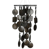 Woodstock Midnight Black Capiz Wind Chime Outdoor Garden Windchimes CMID New