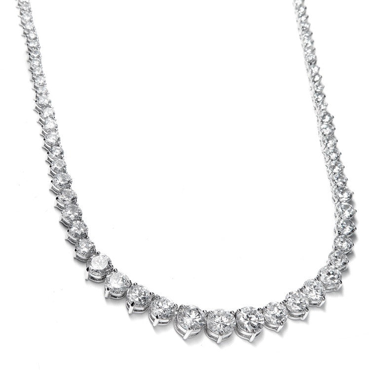 Graduated Cubic Zirconia Tennis Necklace 531N